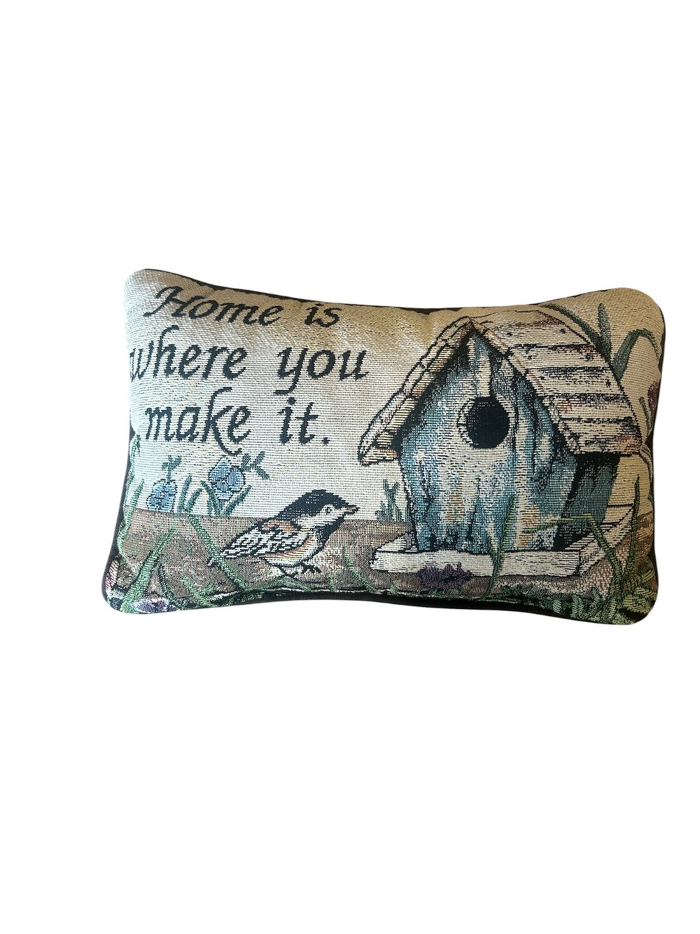 Vintage Cottagecore Tapestry Lumbar Mini Pillow Home is where you make it